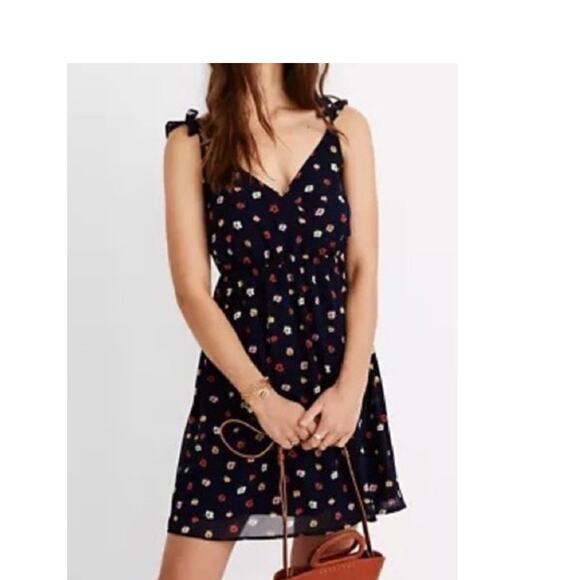 Madewell Wrap Confetti Floral Mini Dress Size 2 - Picture 1 of 12
